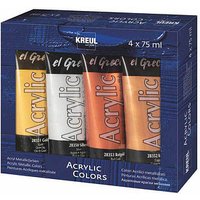 4 KREUL Metallic Colors Acrylfarben farbsortiert von KREUL