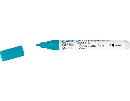 KREUL 42658 - Glass & Porcelain Pen Clear türkis, formstabile Spitze, Strichstärke ca. 2 - 4 mm, transparente, glänzende und lichtechte Glas- und Porzellanmalfarbe auf Wasserbasis KREUL 42658 - Glass & Porcelain Pen Clear türkis, formstabile Spitze, Strichstärke ca. 2 - 4 mm, transparente, glänzende und lichtechte Glas- und Porzellanmalfarbe auf Wasserbasis von Kreul