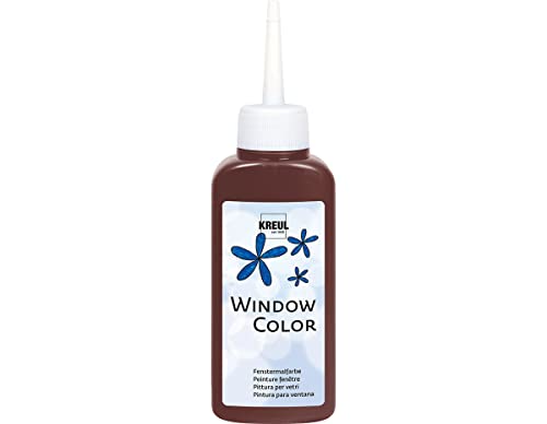 KREUL 42722 - Window Color dunkelbraun 80 ml, Fenstermalfarbe auf Wasserbasis, mit strukturierter Oberfläche, für Glas, Spiegel, Fliesen und andere glatte Flächen von KREUL