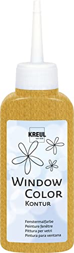 KREUL 42772 - Window Color Konturenfarbe, gold 80 ml, zur besseren Abgrenzung von Motiven, für glatte Oberflächen wie Glas, Spiegel und Fliesen KREUL 42772 - Window Color Konturenfarbe, gold 80 ml, zur besseren Abgrenzung von Motiven, für glatte Oberflächen wie Glas, Spiegel und Fliesen von KREUL