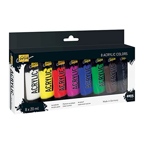 KREUL 84171 - Solo Goya Acrylic Set mit 8 Farben in 20 ml Tuben, cremige vielseitig einsetzbare Acrylfarbe in Studienqualität, auf Wasserbasis, schnell und matt trocknend, gut deckend, wasserfest KREUL 84171 - Solo Goya Acrylic Set mit 8 Farben in 20 ml Tuben, cremige vielseitig einsetzbare Acrylfarbe in Studienqualität, auf Wasserbasis, schnell und matt trocknend, gut deckend, wasserfest von KREUL