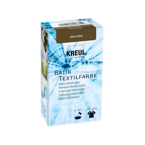 KREUL 98533 - Batik-Textilfarbe Dark Olive, 70 g, Farbpulver zum Batiken und Färben von Textilien von Kreul