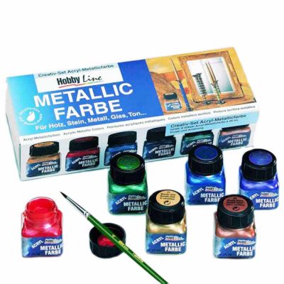 Hobby Line Creativ Set Acryl Metallicfarbe 6x20ml von KREUL