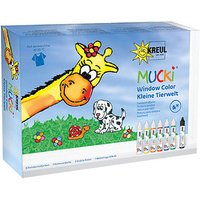 KREUL MUCKI Kleine Tierwelt Fenstermalfarben farbsortiert 7x 29,0 ml von KREUL