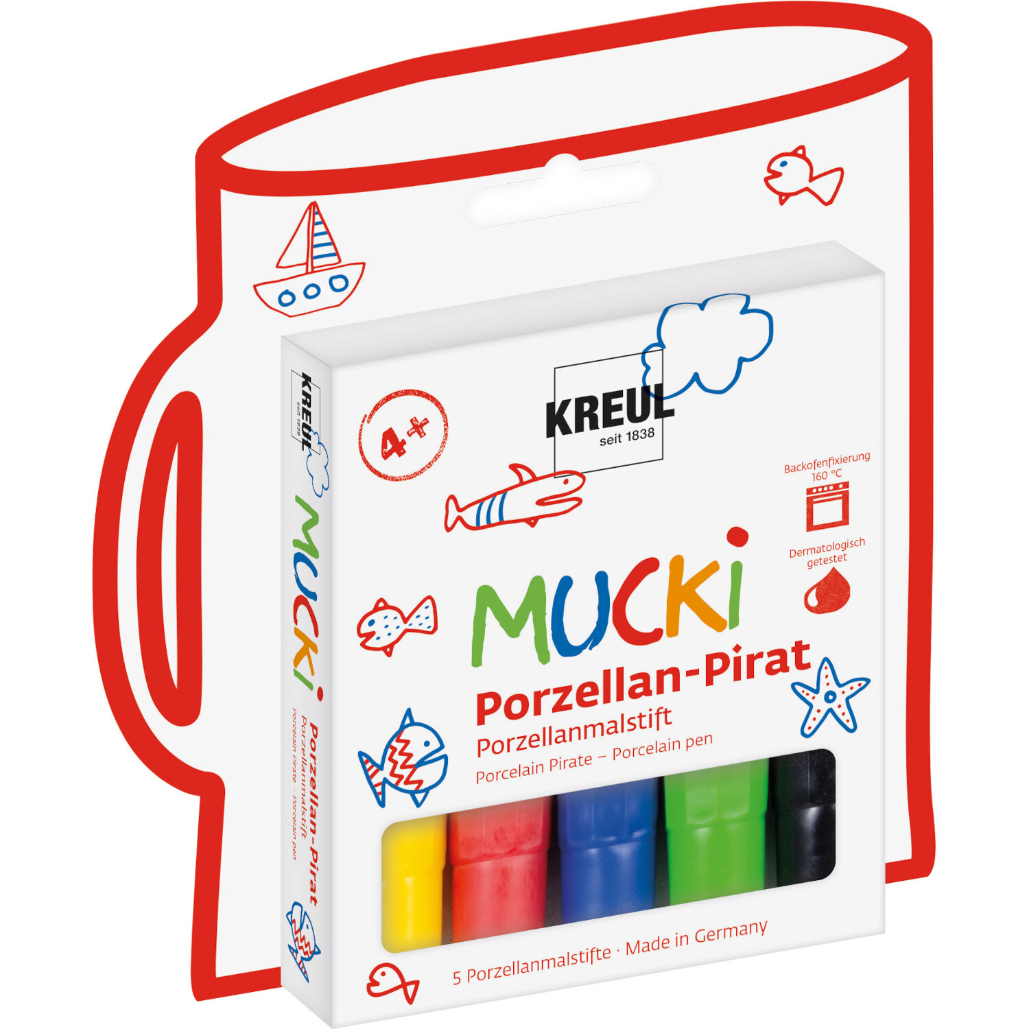 KREUL MUCKI Porzellan-Pirat Porzellanmalstift Set von KREUL