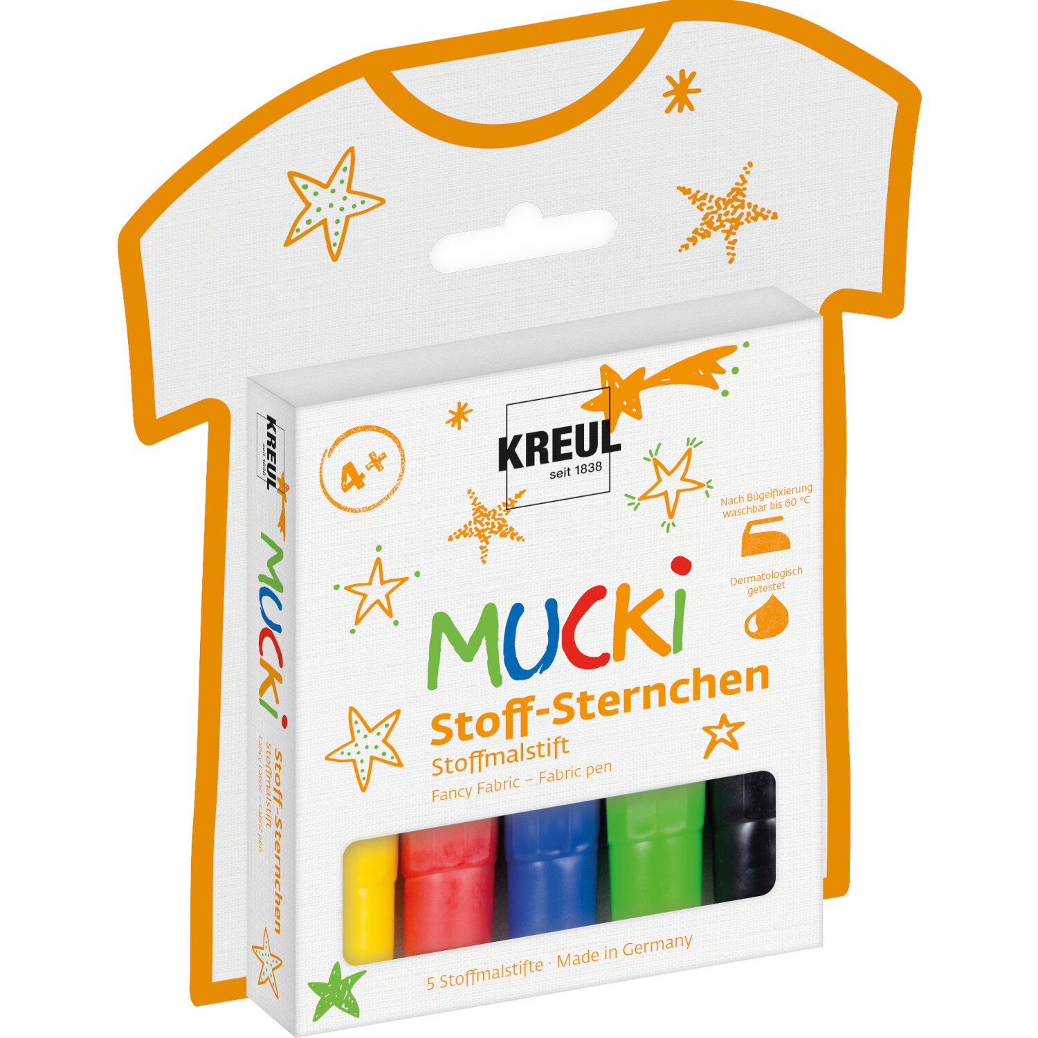 KREUL MUCKI Stoff-Sternchen Stoffmalstift Set von KREUL