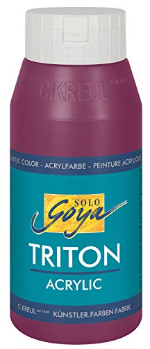 KREUL 17021 - Solo Goya Triton Acrylfarbe bordeaux, 750 ml Flasche, schnell und matt trocknend, Farbe auf Wasserbasis, in Studioqualität, vielseitig einsetzbar, gut deckend und ergiebig von Kreul