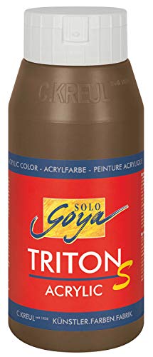 KREUL 17311 - Solo Goya Triton S Acrylfarbe havannabraun, 750 ml Flasche, schnell trocknend mit Glanzeffekt, Farbe auf Wasserbasis, in Studioqualität, vielseitig einsetzbar, gut deckend und ergiebig von Kreul