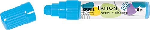 KREUL 17936 - Triton Acrylic Marker XXL, lichtblau, Strichstärke circa 15 mm, auf Wasserbasis, seidenmatt auftrocknend, Acrylmalstift zur Gestaltung von Papier, Holz, Stein und vielem mehr von Kreul