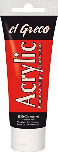 KREUL 28306 - El Greco Acrylic, 75 ml Tube in zinnoberrot, hochpigmentierte, glänzende Acrylfarbe in Studienqualität, buttrig vermalbar, für pastose Malerei KREUL 28306 - El Greco Acrylic, 75 ml Tube in zinnoberrot, hochpigmentierte, glänzende Acrylfarbe in Studienqualität, buttrig vermalbar, für pastose Malerei von Kreul