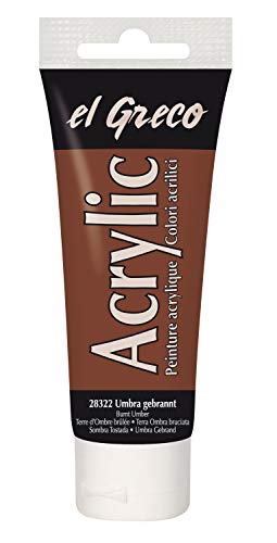 KREUL 28322 - El Greco Acrylic, 75 ml Tube in umbra gebrannt, hochpigmentierte, glänzende Acrylfarbe in Studienqualität, buttrig vermalbar, für pastose Malerei KREUL 28322 - El Greco Acrylic, 75 ml Tube in umbra gebrannt, hochpigmentierte, glänzende Acrylfarbe in Studienqualität, buttrig vermalbar, für pastose Malerei von Kreul