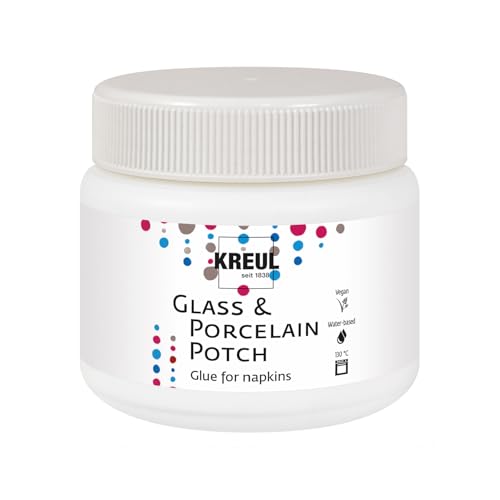 KREUL 49451 - Porzellan Potch, 150 ml Dose, transparenter Serviettenkleber und Lack für Gestaltungen auf Porzellan und Glas, auf Wasserbasis KREUL 49451 - Porzellan Potch, 150 ml Dose, transparenter Serviettenkleber und Lack für Gestaltungen auf Porzellan und Glas, auf Wasserbasis von Kreul