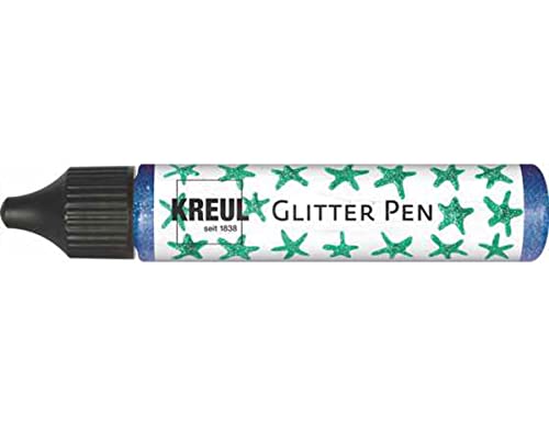 KREUL 49843 - Glitter Pen blau, Glitzer Effektfarbe im handlichen 29 ml Pen, zum Verzieren, Beschriften und Dekorieren von vielfältigen Materialien, hergestellt auf Wasserbasis von Kreul