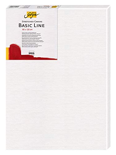 Kreul 680120 - Solo Goya Stretched Canvas Basic Line, Keilrahmen ca. 80 x 120 cm, mit Leinwand aus Baumwolle 4 fach grundiert, ideal für Öl, Acryl-und Gouachefarben von Kreul