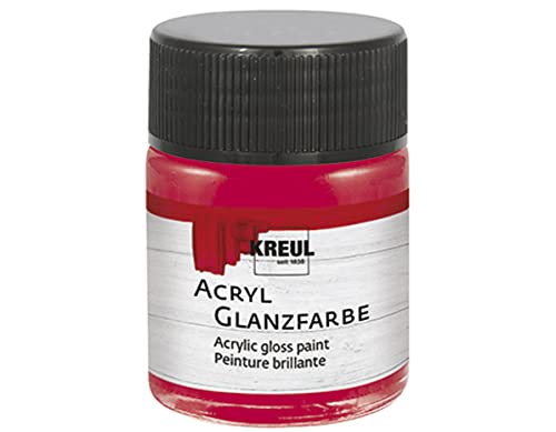 KREUL 79533 - Acryl Glanzfarbe, 50 ml Glas in magenta, glänzend-glatte Acrylfarbe zum Anmalen und Basteln, auf Wasserbasis, speichelecht, schnelltrocknend und deckend von Kreul