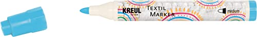 KREUL 90767 - Textil Marker medium, Hellblau, Strichstärke circa 2 bis 4 mm, Stoffmalstift für helle Stoffe & Textilien, waschecht nach Fixierung von Kreul