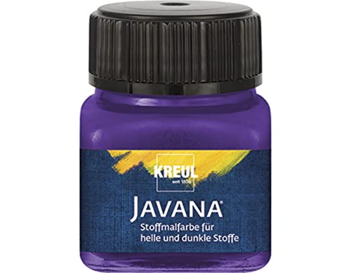 KREUL 90957 - Javana Stoffmalfarbe für helle und dunkle Stoffe, 20 ml Glas violett, brillante Farbe auf Wasserbasis, pastoser Charakter, zum Stempeln und Schablonieren, nach Fixierung waschecht KREUL 90957 - Javana Stoffmalfarbe für helle und dunkle Stoffe, 20 ml Glas violett, brillante Farbe auf Wasserbasis, pastoser Charakter, zum Stempeln und Schablonieren, nach Fixierung waschecht von Kreul