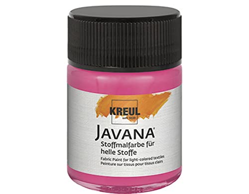 KREUL 91936 - Javana Stoffmalfarbe für helle Stoffe, 50 ml Glas in pink, geschmeidige Farbe auf Wasserbasis mit cremigem Charakter, dringt fasertief ein, waschecht nach Fixierung KREUL 91936 - Javana Stoffmalfarbe für helle Stoffe, 50 ml Glas in pink, geschmeidige Farbe auf Wasserbasis mit cremigem Charakter, dringt fasertief ein, waschecht nach Fixierung von Kreul