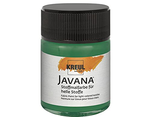 KREUL 91946 - Javana Stoffmalfarbe für helle Stoffe, 50 ml Glas in dunkelgrün, geschmeidige Farbe auf Wasserbasis mit cremigem Charakter, dringt fasertief ein, waschecht nach Fixierung KREUL 91946 - Javana Stoffmalfarbe für helle Stoffe, 50 ml Glas in dunkelgrün, geschmeidige Farbe auf Wasserbasis mit cremigem Charakter, dringt fasertief ein, waschecht nach Fixierung von Kreul