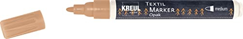 KREUL 92771 - Textil Marker Opak medium, Kupfer, mit Rundspitze, Strichstärke circa 2 bis 4 mm, deckender Stoffmalstift zum Gestalten von hellen und dunklen Stoffen, waschecht nach Fixierung von Kreul