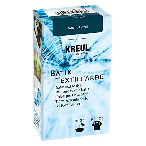 KREUL 98540 - Batik-Textilfarbe Velvet Petrol, 70 g, Farbpulver zum Batiken und Färben von Textilien von Kreul