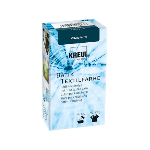 KREUL 98540 - Batik-Textilfarbe Velvet Petrol, 70 g, Farbpulver zum Batiken und Färben von Textilien von Kreul