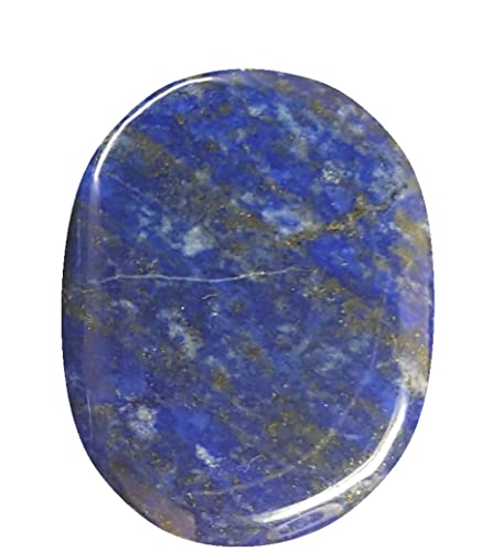 KRIO® - 1 x Flacher Edelstein Scheibenstein Handschmeichler Therapiestein Schmuckstein (Lapislazuli) von KRIO