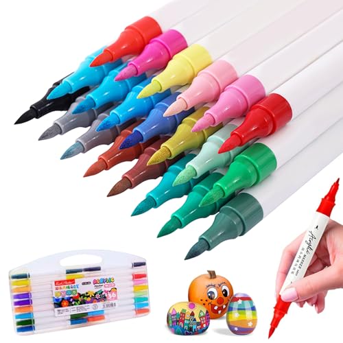 Acrylstifte für Steine Wasserfest Acrylfarben Stifte für Holz Glas Stoff Filzstifte Kinder Acrylic Marker Acryl Multimarker Steine Bemalen Stifte für DIY Ostern Basteln Acrylstifte für Steine Wasserfest Acrylfarben Stifte für Holz Glas Stoff Filzstifte Kinder Acrylic Marker Acryl Multimarker Steine Bemalen Stifte für DIY Ostern Basteln von KRISFD