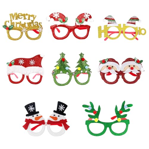 KRISFD Weihnachtsfeier Brille 8 Stück Weihnachtsbrillen Weihnachten Brille Partybrillen Set Lustige Brille weihnachtsverkleidungen Weihnachten Hüte Party Favors Für Kinder Und Erwachsene KRISFD Weihnachtsfeier Brille 8 Stück Weihnachtsbrillen Weihnachten Brille Partybrillen Set Lustige Brille weihnachtsverkleidungen Weihnachten Hüte Party Favors Für Kinder Und Erwachsene von KRISFD