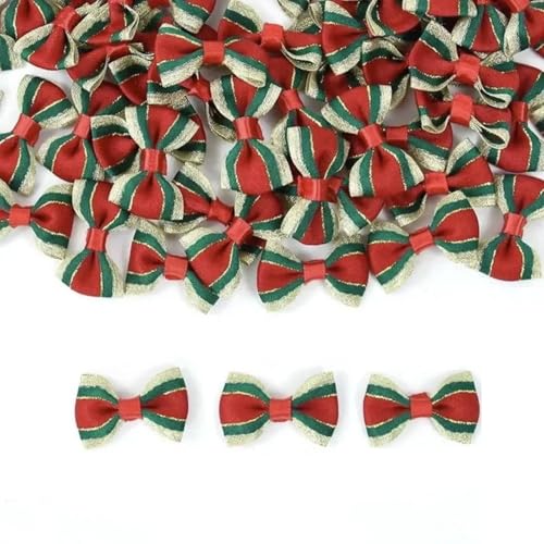10 x Weihnachtsschleifen aus Satin, handgefertigt, DIY-Dekoration, ideal für Geschenkverpackungen, Frohe Weihnachten, Neujahr, Navidad Handwerk von KRJGOERG