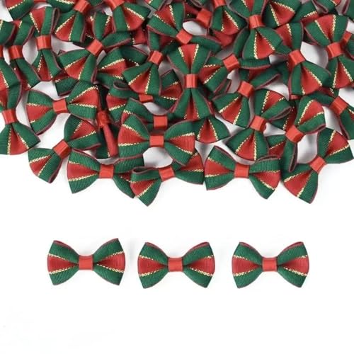 10 x Weihnachtsschleifen aus Satin, handgefertigt, DIY-Dekoration, ideal für Geschenkverpackungen, Frohe Weihnachten, Neujahr, Navidad Handwerk von KRJGOERG