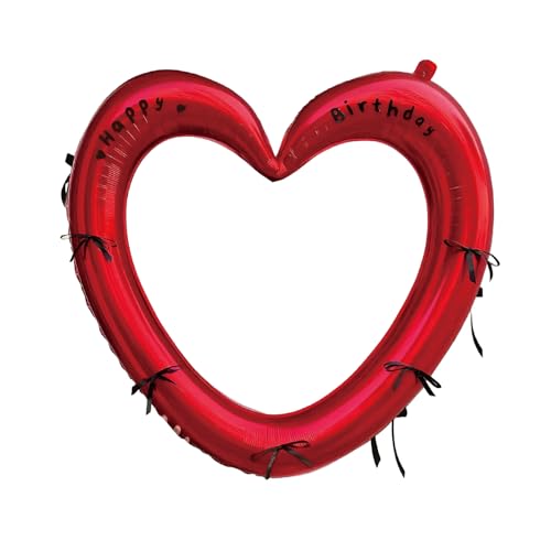Bogen Herzförmiger Ballon mit Schleife Aufkleber Freundin Geburtstag Party Dekoration Requisiten Hochzeitsdeko von KRJGOERG