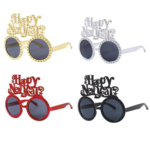 KRJGOERG 2026 Happy New Year Lustige Brille, Foto-Requisiten & Partyzubehör für Neujahrsatmosphäre Dekoration von KRJGOERG