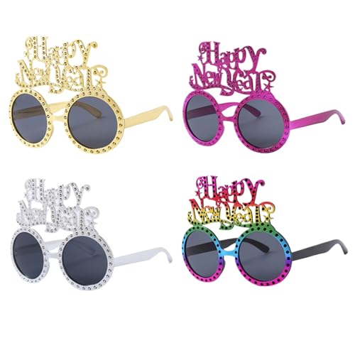 KRJGOERG 2026 Happy New Year Lustige Brille, Foto-Requisiten & Partyzubehör für Neujahrsatmosphäre Dekoration von KRJGOERG