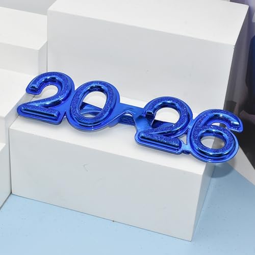 KRJGOERG 2026 Nummerbrille 2026 Happy New Year Brille Diamant Glitzer Sonnenbrille Cosplay Prop Xmas Party Dekoration Lustige Brille von KRJGOERG