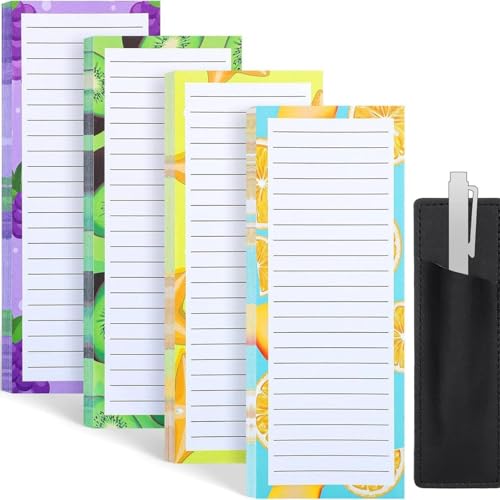 KRJGOERG Magnetischer Kühlschrank-Notizblock mit Blumenmuster, tragbar, abreißbar, Einkaufsliste, Zuhause, Küche, Büro, Planer, 4 Stück von KRJGOERG