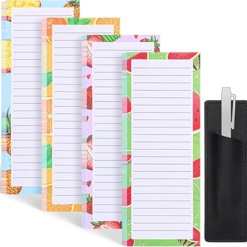 KRJGOERG Magnetischer Kühlschrank-Notizblock mit Blumenmuster, tragbar, abreißbar, Einkaufsliste, Zuhause, Küche, Büro, Planer, 4 Stück von KRJGOERG
