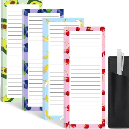 KRJGOERG Magnetischer Kühlschrank-Notizblock mit Blumenmuster, tragbar, abreißbar, Einkaufsliste, Zuhause, Küche, Büro, Planer, 4 Stück von KRJGOERG