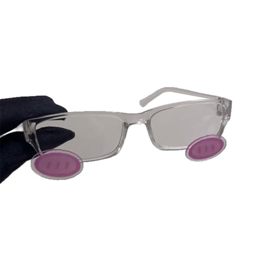 KRJGOERG Süße Puder-Rouge-Brille, stilvolle Anime-Cosplay-Brille, Kawaii-Acryl, transparent, Retro-Brille, modisches Cosplay-Sonnenbrillen-Zubehör von KRJGOERG