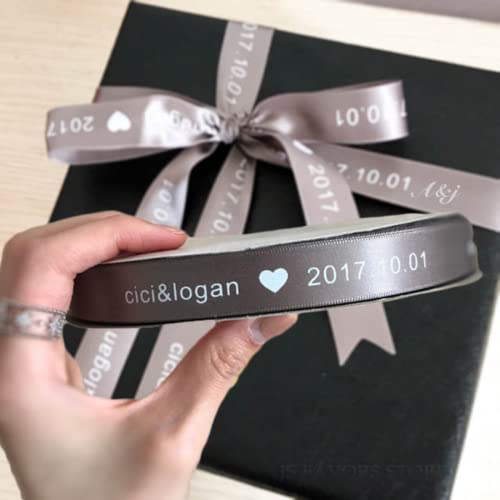 Personalisierte Bänder, individuell bedruckte Bänder, personalisierte Logos, Geschenkboxen, Backverpackungen, Hochzeiten, Geburtstage, Jubiläen, Armbänder, DIY Schleifen, 45 m, 10 mm von KRUI