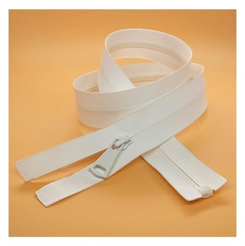 KRXSOBNV, 1 Stück wasserdichte Reißverschlüsse, 7#, 65 cm, 70 cm, 75 cm, 80 cm, weiße Einzel-/Doppelschiebeblock-Reißverschlüsse for Nähen von Schneidern,Reißverschlüsse(70cm) von KRXSOBNV