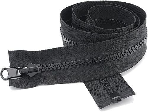KRXSOBNV, 2 Stück 5# Harz-Reißverschlüsse doppelseitiger Schieber, 70/80/100/150 cm doppelseitiger Reißverschluss for Manteltaschen, Reparatur, Reißverschluss, DIY,Reißverschlüsse(100cm) von KRXSOBNV