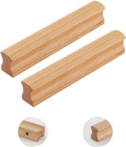 KRXSOBNV, 2 x runde Schrankmöbel, Küchengriffe for Kommode, Schublade, Kleiderschrank, bogenförmiger Griff, Möbeltür, Schrank ，Türgriffe aus Holz(Length 132mm) von KRXSOBNV