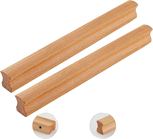 KRXSOBNV, 2 x runde Schrankmöbel, Küchengriffe for Kommode, Schublade, Kleiderschrank, bogenförmiger Griff, Möbeltür, Schrank ，Türgriffe aus Holz(Length 300mm) von KRXSOBNV