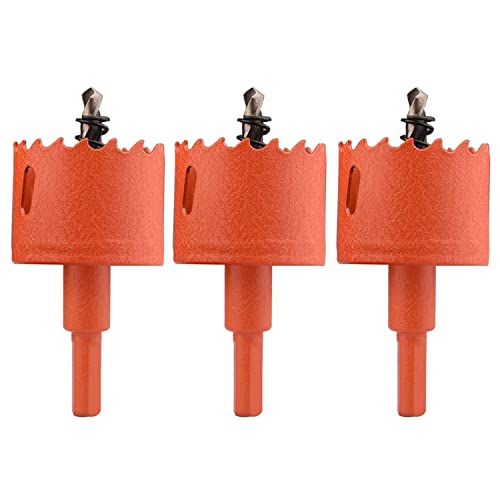KRXSOBNV, 3 Stück Bimetall-Lochsäge, HSS-Zentrierbohrer, Lochsäge, kann problemlos Holz, Kunststoff, Sperrholz, dünnes Metall bohren, Durchmesser 38–50 mm,Lochsägen(Diameter 42mm) von KRXSOBNV