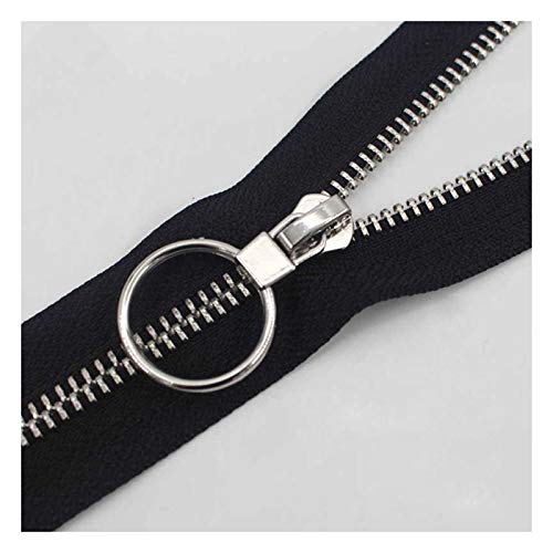 KRXSOBNV, Close-End 15–45 cm Reißverschluss, 1 Stück Metall-Reißverschluss for Nähen von Reißverschluss, Bekleidungszubehör, Jeans-Reißverschlüssen #5 Reißverschluss,Reißverschlüsse(Black Silver Toot von KRXSOBNV