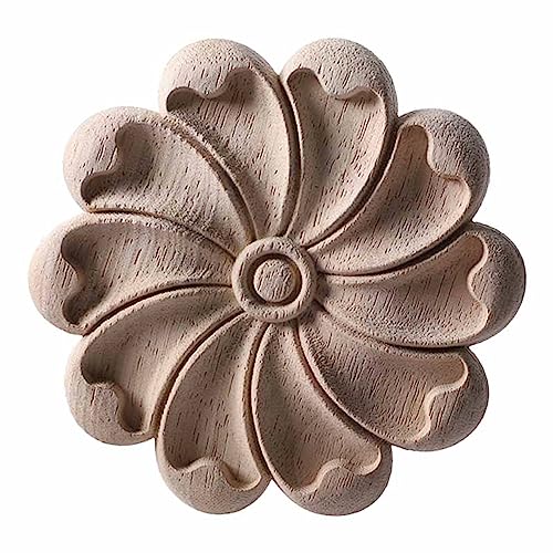 KRXSOBNV, Holzgeschnitzte Zierleisten, Ornamente, Blumenmöbel, dekorative Holzschnitzerei, Aufkleber, Holzfiguren, Basteln, Eckapplikationen, Rahmen, Zuhause, Holzaufkleber (20 x 20 cm) von KRXSOBNV