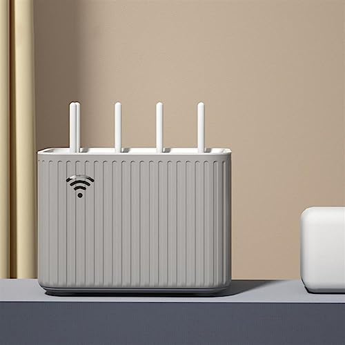 KRXSOBNV, Kabelmanagementbox, Kunststoff-Sortierbox for Netzwerkkabel, verschleißfest, Kabelaufbewahrungskoffer, WiFi-Router-Container, platzsparend, Kabel-Ordnungsbox ，WiFi-Organisator(Gray) von KRXSOBNV