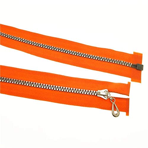 KRXSOBNV, Metallreißverschluss, Reißverschluss, Spulenreißverschlüsse, Nahttrenner, Nähwerkzeuge, Reißverschlüsse, 1 Stück, 5#,Reißverschlüsse(Oranje) von KRXSOBNV