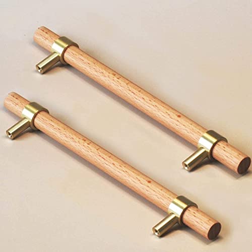 KRXSOBNV, Schubladenknöpfe aus Holz, 2 Stück, Schubladengriffe aus Holz, bogenförmige Möbelgriffe, for Schubladen, Schränke, Möbel, Küche, Schlafzimmer ，Türgriffe aus Holz(170mm) von KRXSOBNV